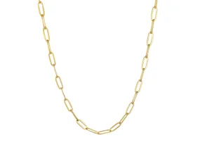 14K Gold 3.8MM 16 Inch Paper Clip Chain Necklace