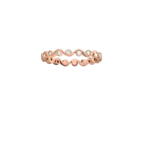 14K Rose Gold and Diamond Stacking Ring