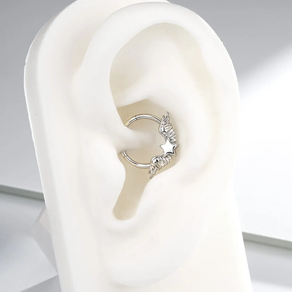 16G Wings & Star Hinged Segment Septum Ring