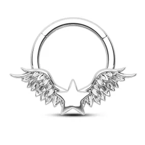 16G Wings & Star Hinged Segment Septum Ring