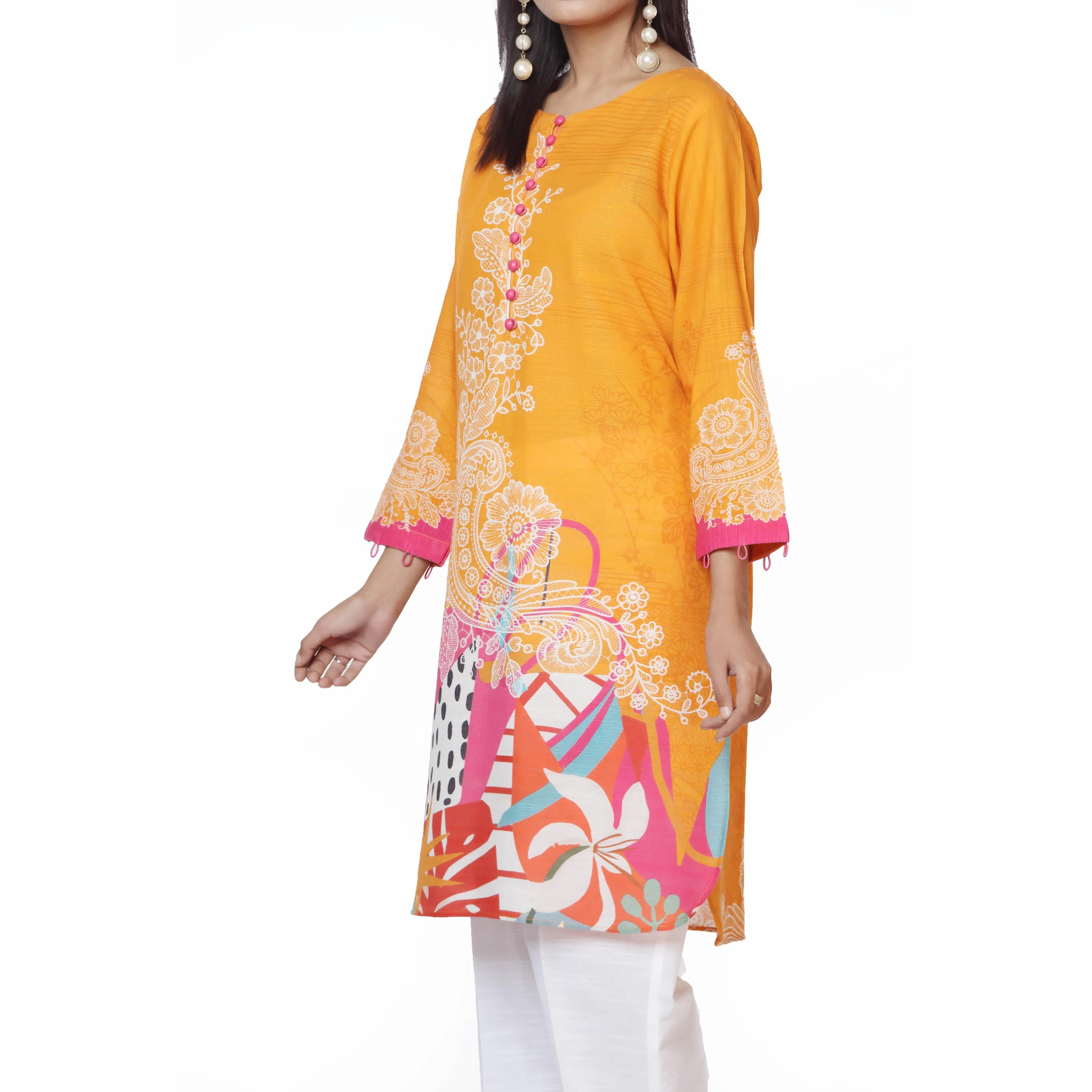 1PC- Unstitched Digital Printed Khaddar Shirt PW2415