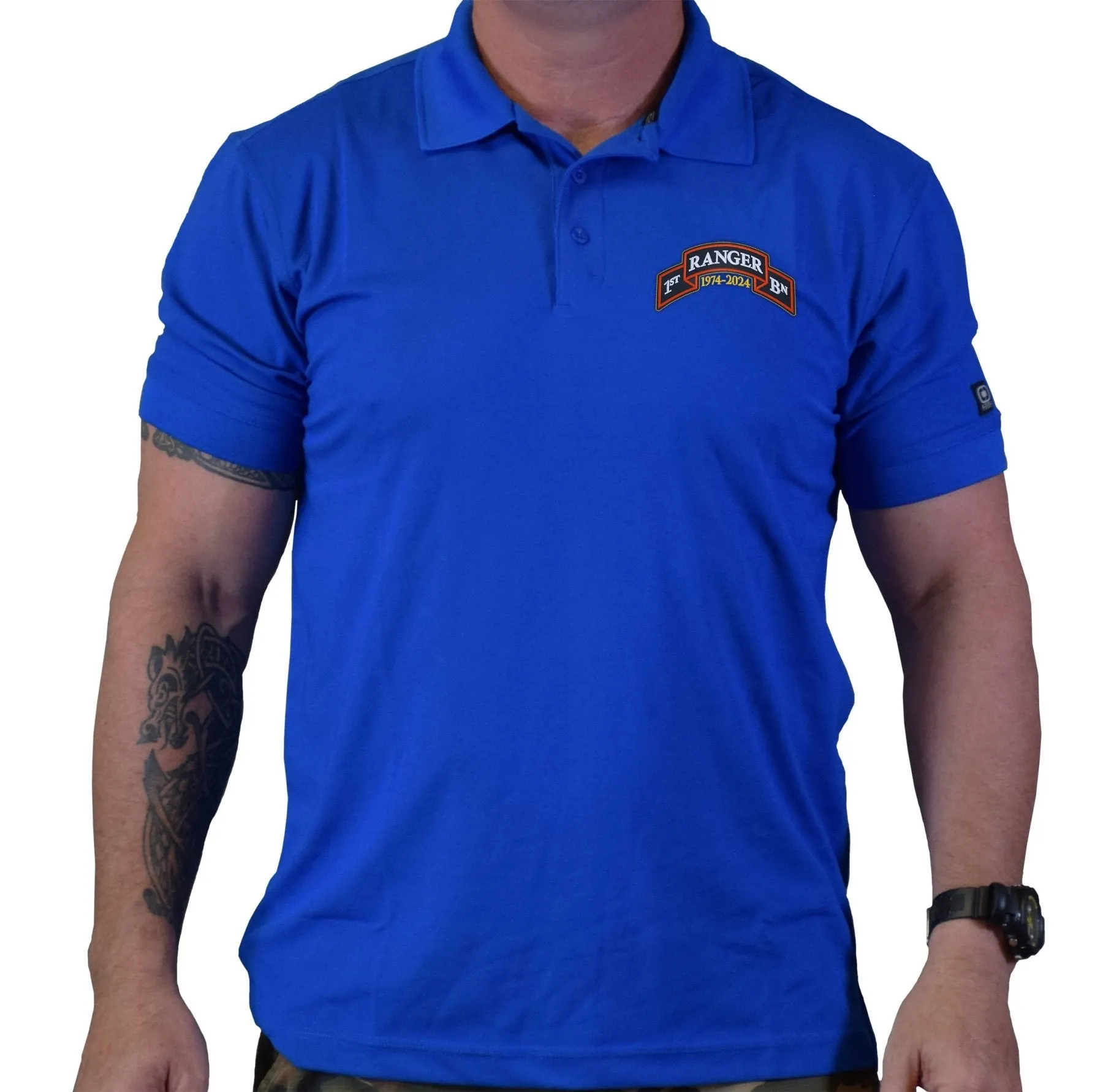 1st Batt 50th Anniversary Scroll Embroidered Polo