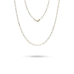 2.7mm Paperclip Chain in Gold