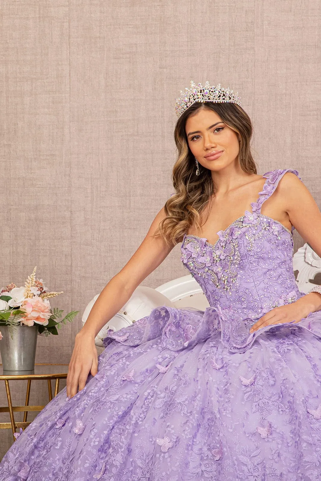 3D Butterfly Sweetheart Ball Gown by Elizabeth K GL3112