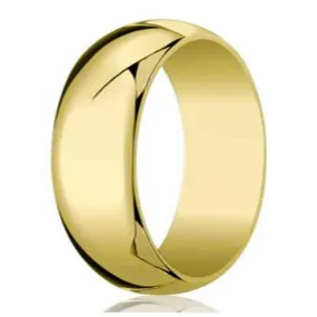 8mm Traditional Domed Polished Finish 10K Yellow Gold Wedding Band