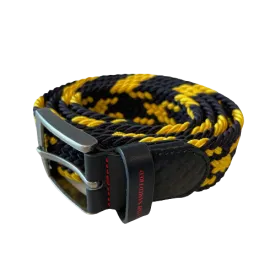 A Fish Named Fred - Braided Stretch Belt - Navy & Yellow