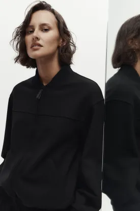 alloy bomber shacket / black
