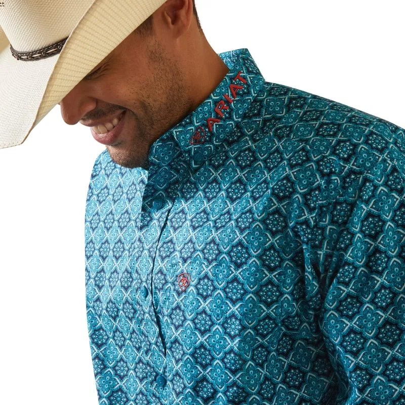 Ariat Men's Solomon Blue Classic Fit Long Sleeve Shirt 10043853