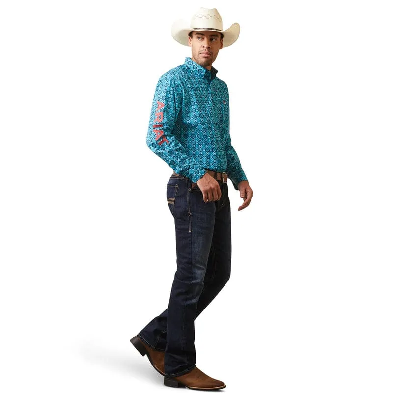 Ariat Men's Solomon Blue Classic Fit Long Sleeve Shirt 10043853