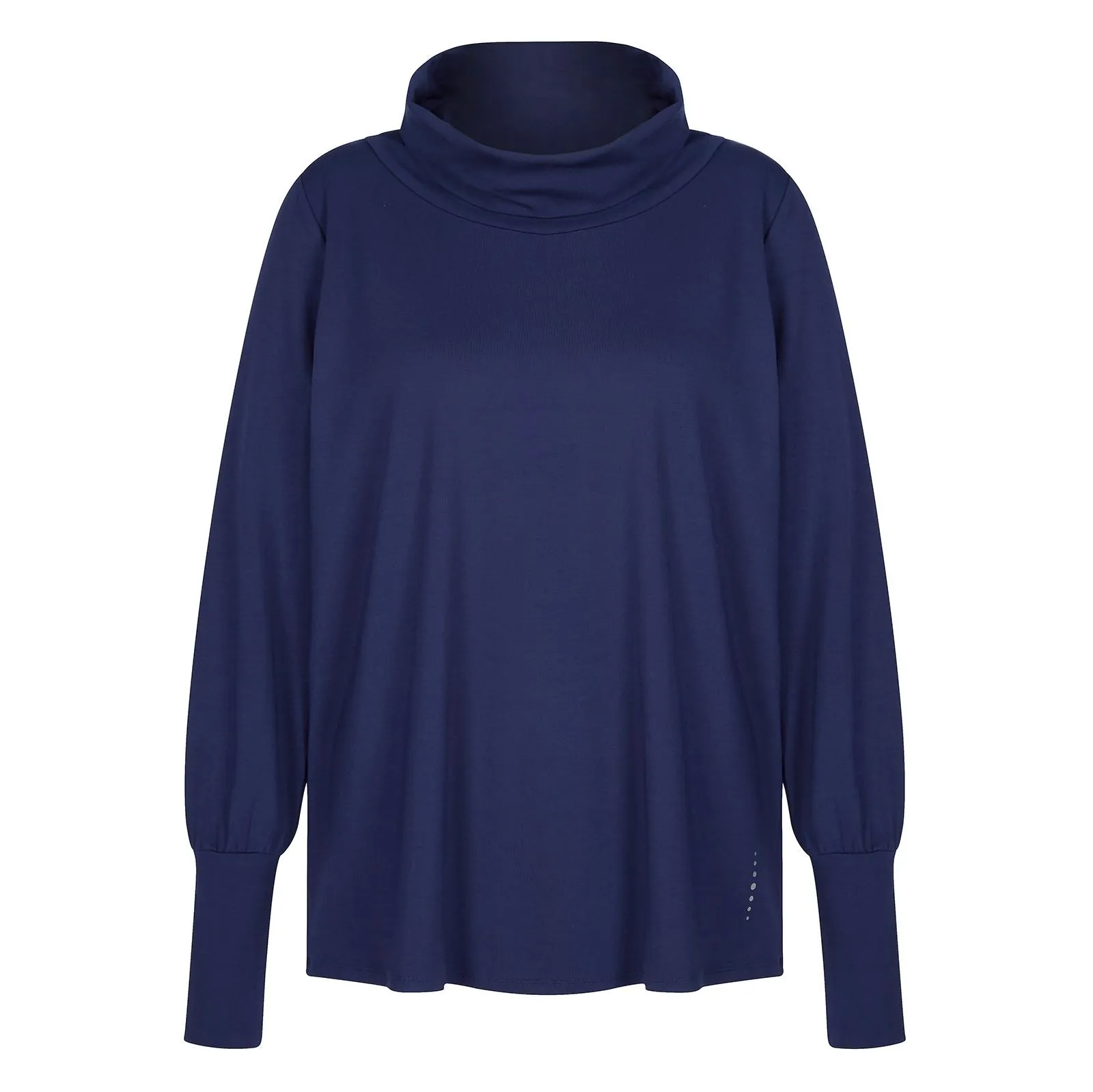 Asquith Scallop Back High Neck Long Sleeve Longline Tops