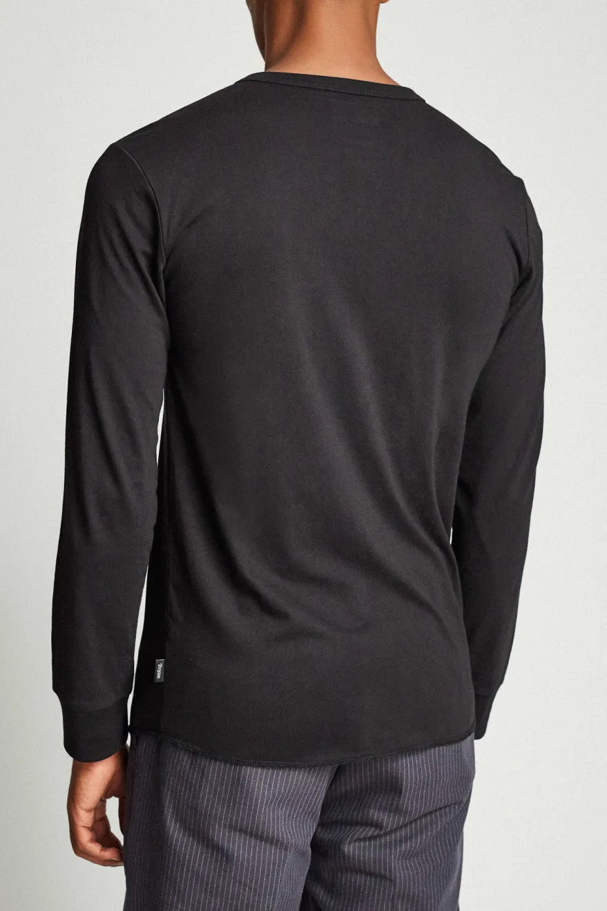 B-Shield L/S Henley - Black