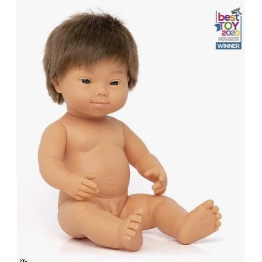 Baby Doll Caucasian Boy with Down Syndrome, 15"