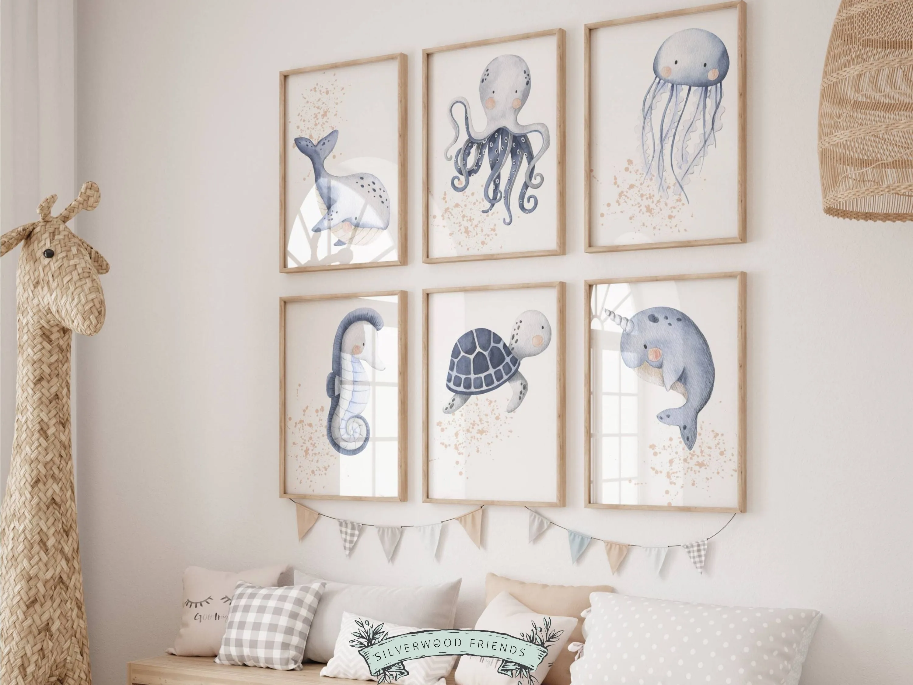 Baby Girl Sea Life Nursery Prints