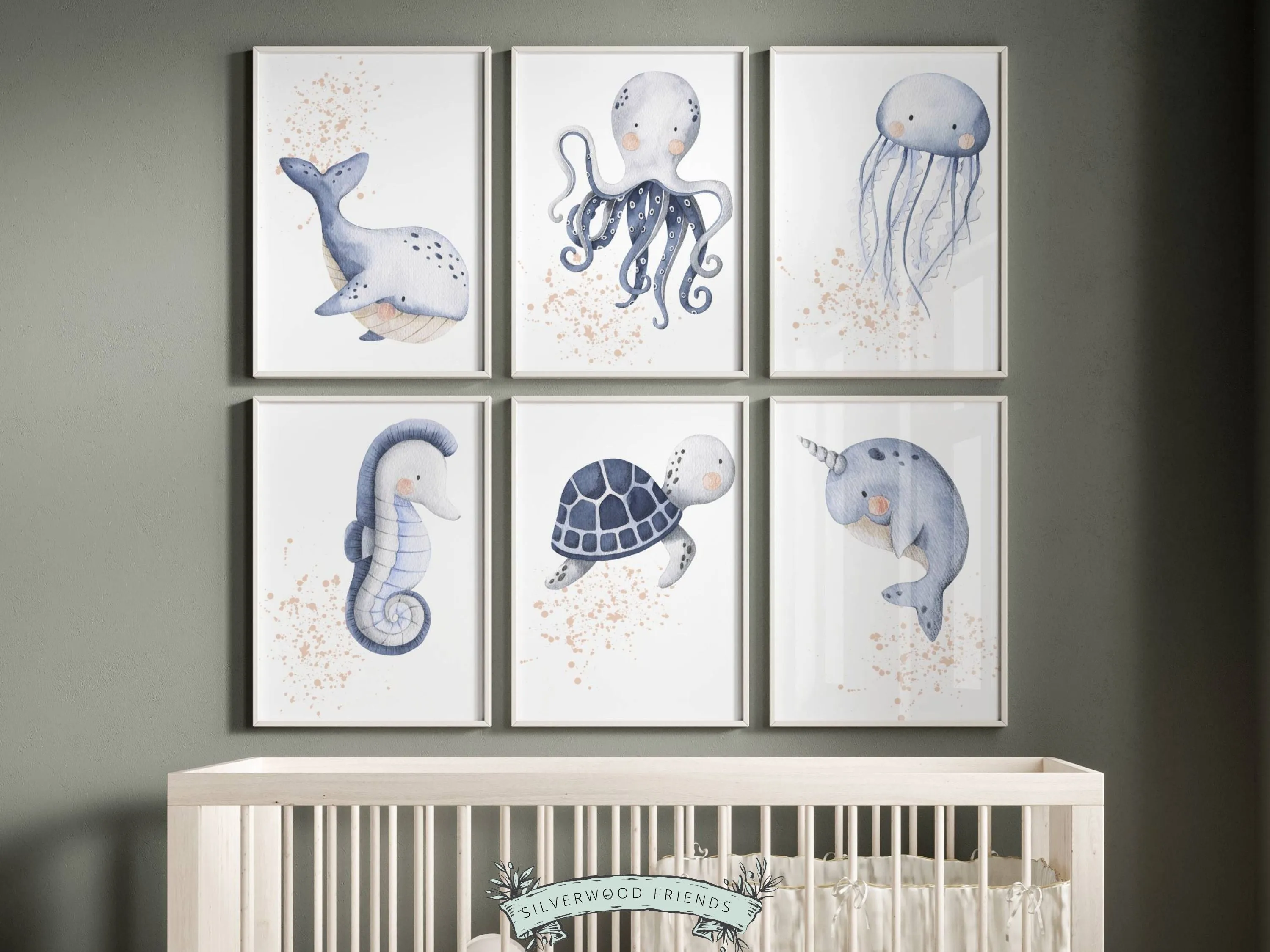 Baby Girl Sea Life Nursery Prints