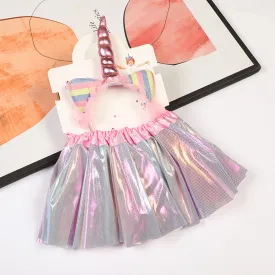 Babymoon Set of 2 Glittering Princess Girl’s Tutu Skirt with Headband | Baby Photoshoot Props | 3-8 years | Grey