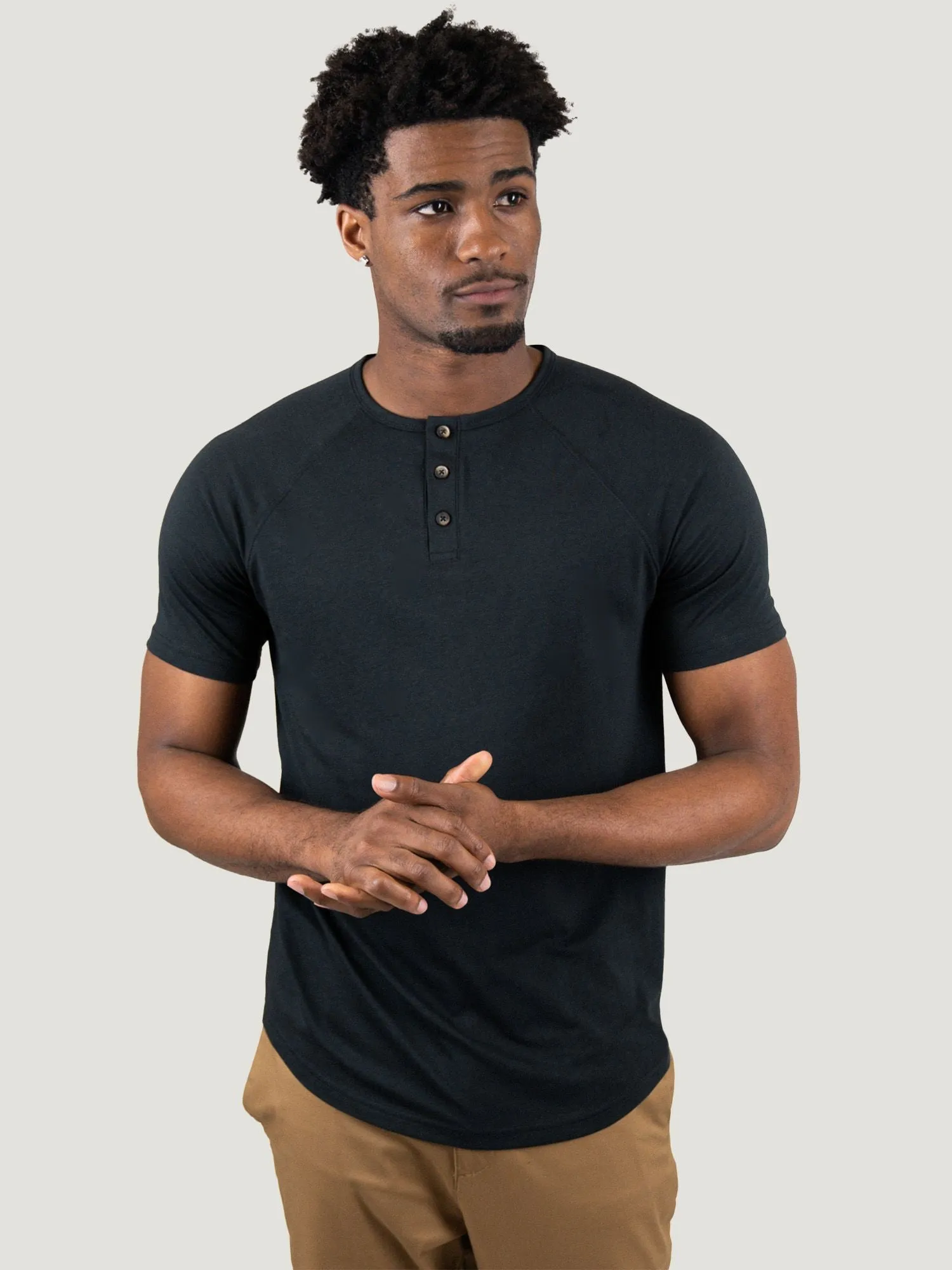 Black Modern Fit Henley