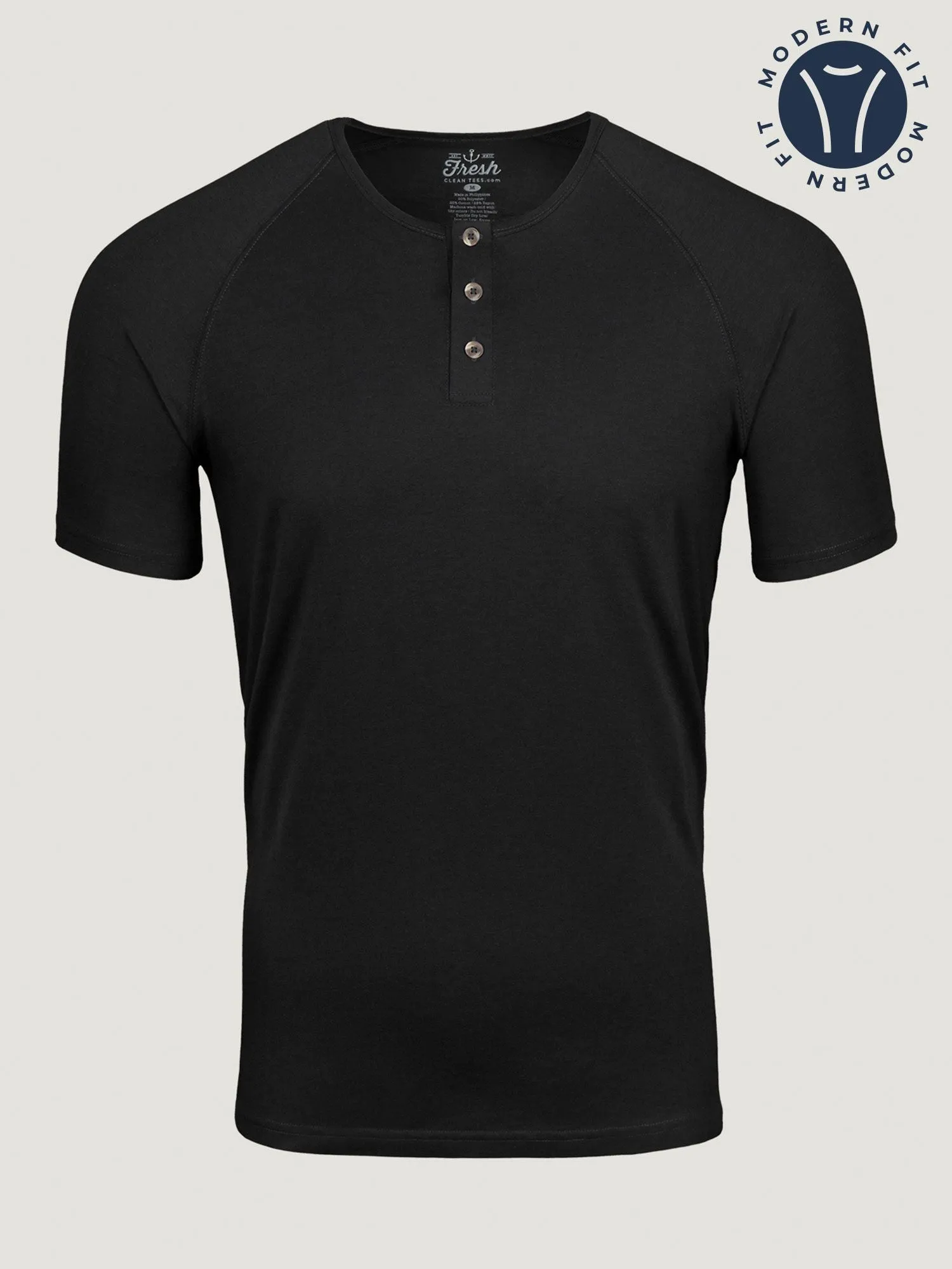 Black Modern Fit Henley