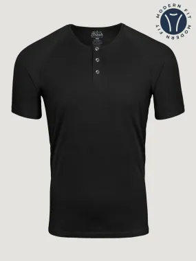 Black Modern Fit Henley