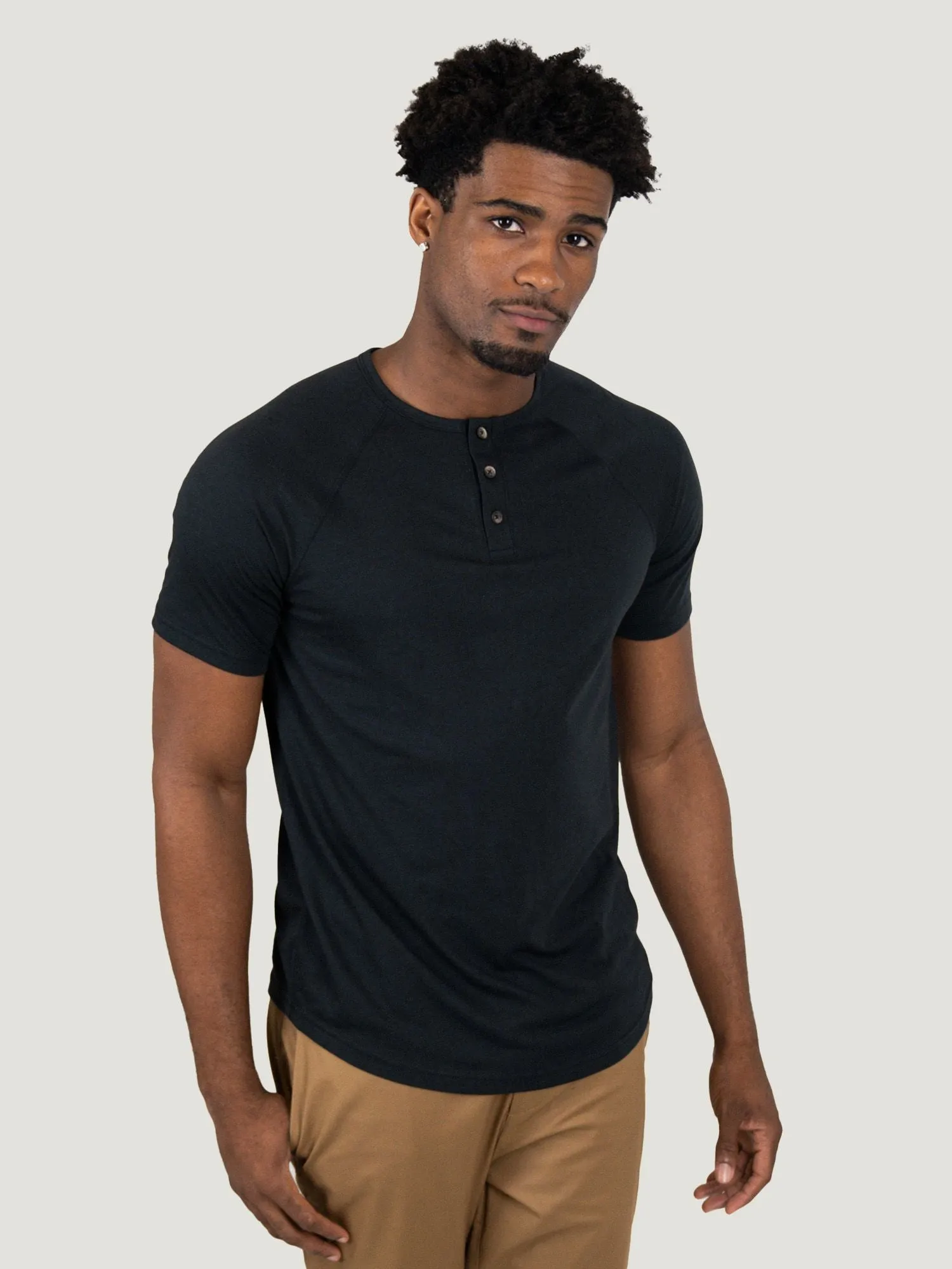Black Modern Fit Henley