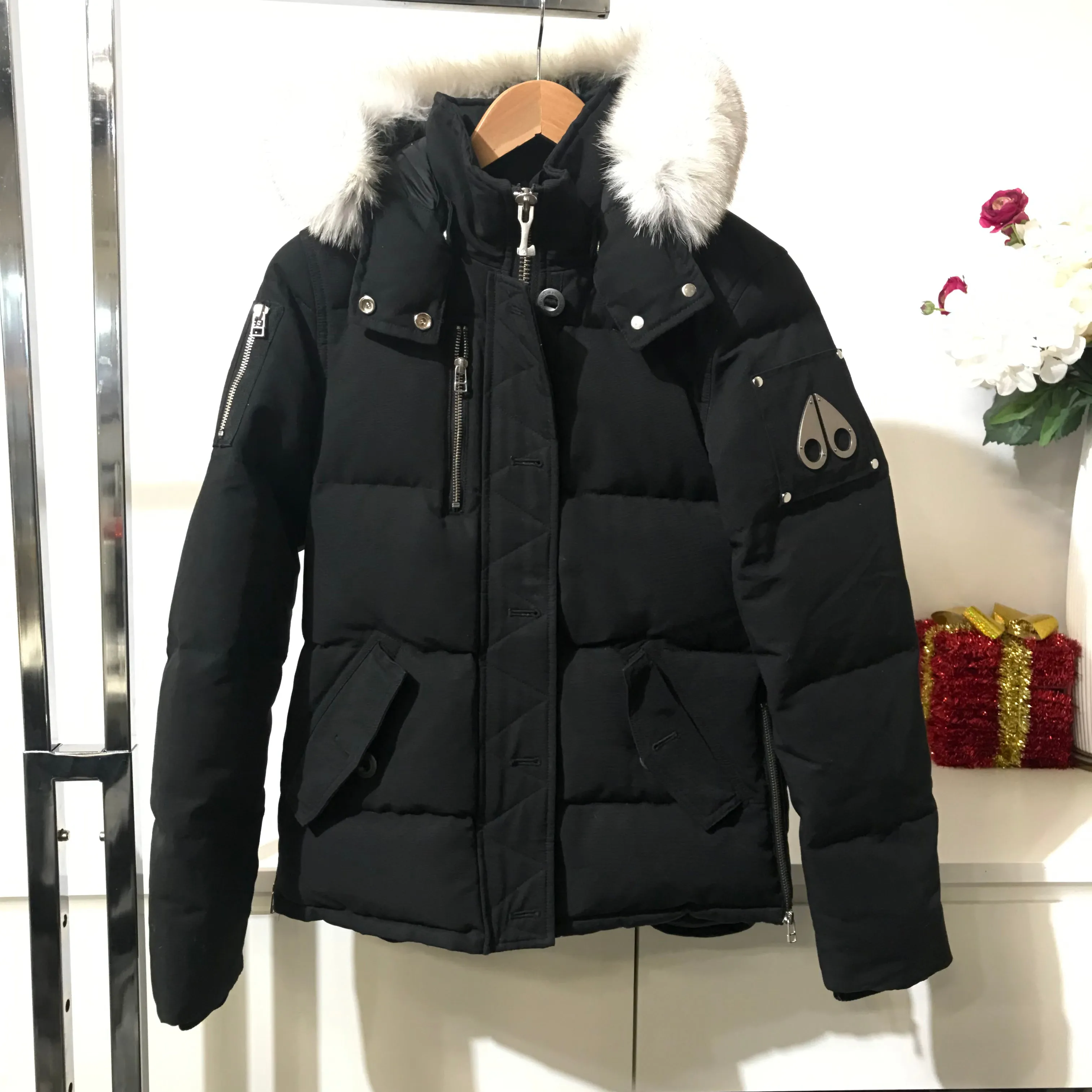 Black Original 3Q Fur Puffer