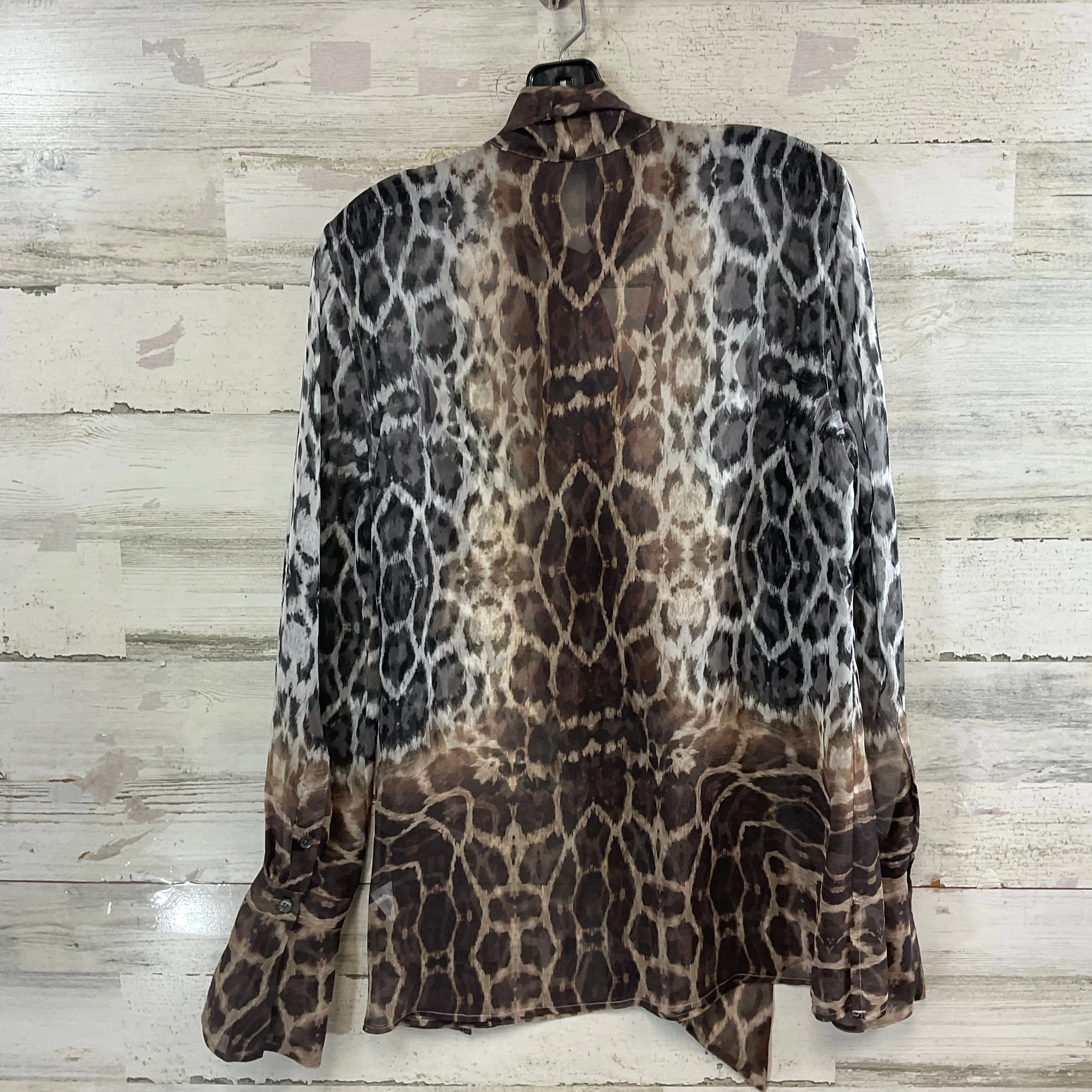 Blouse Long Sleeve By Equipment In Animal Print, Size: S