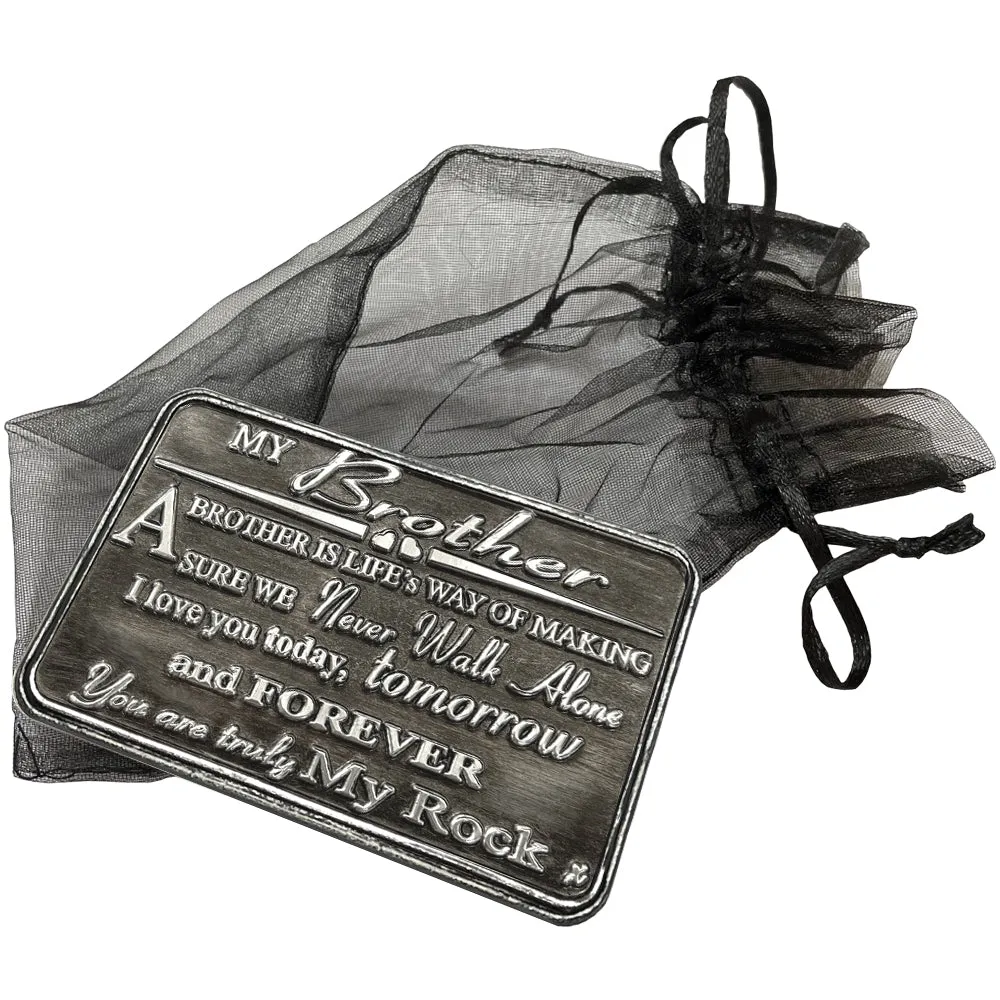 Brother Sentimental Metal Wallet or Purse Keepsake Card Gift - Gift Set From Brother Sister Step-Brother Step-Sister for Men