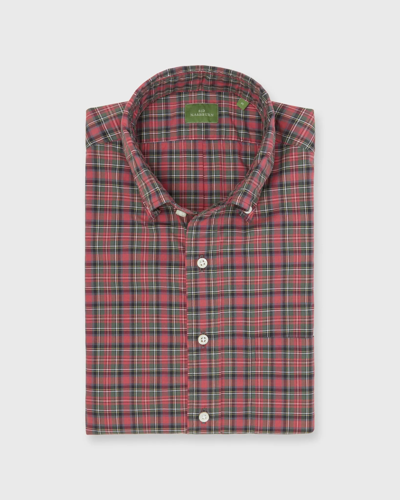 Button-Down Sport Shirt in Royal Stewart Summer Tartan Poplin