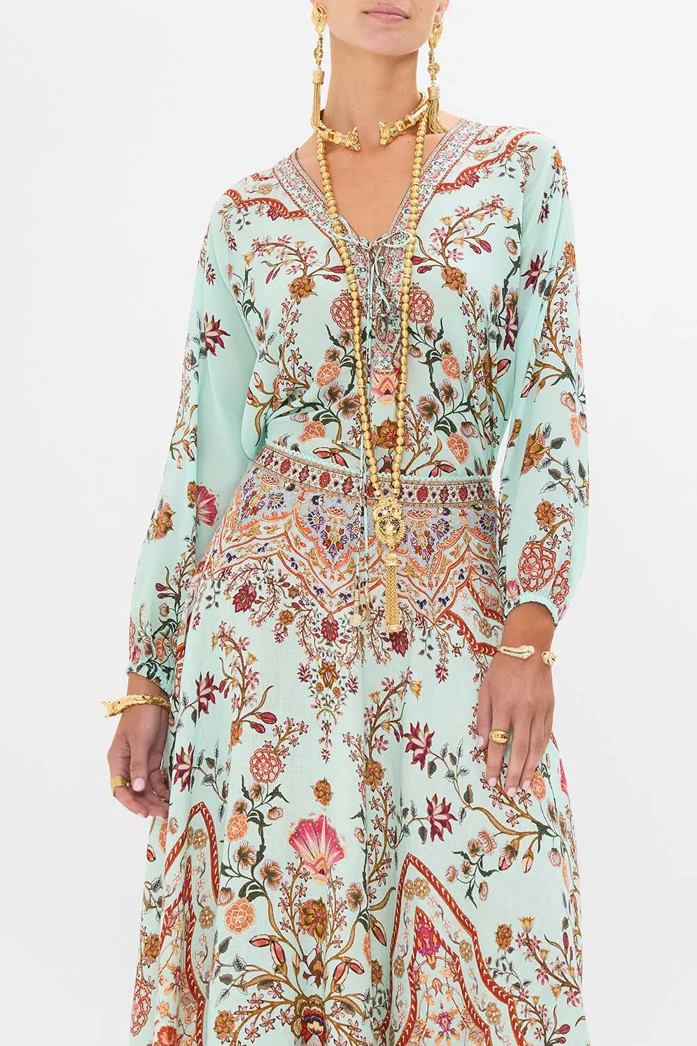 Camilla Lace Up Blouse - Weaving Worlds