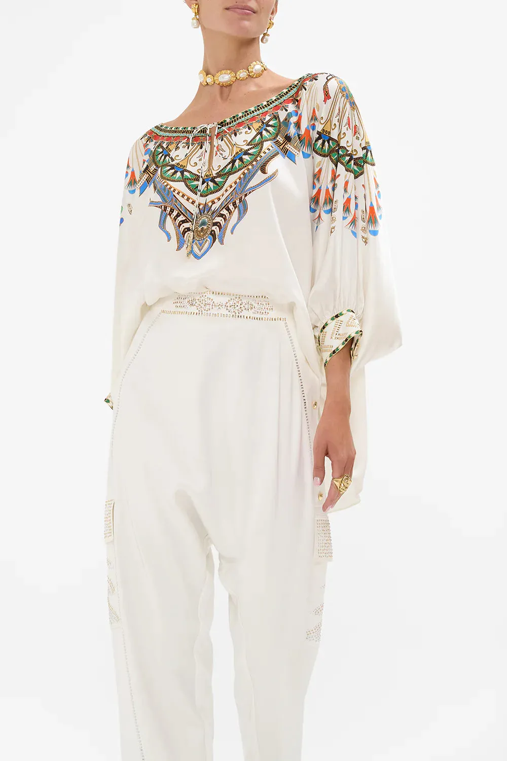 Camilla Raglan Sleeve Blouse With Cuff - Valley Of The Queens