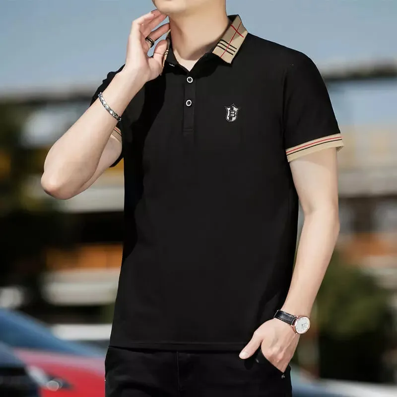 Camisa Polo Casual 100% Algodão Respirável - Preta