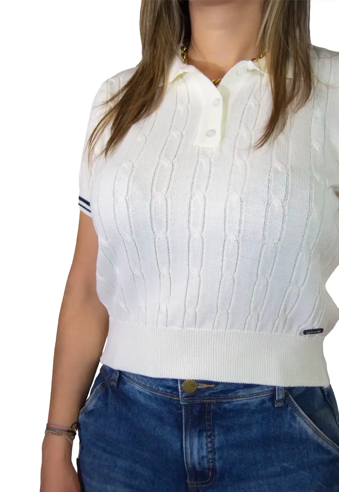Camiseta Trenzada 3 Botones