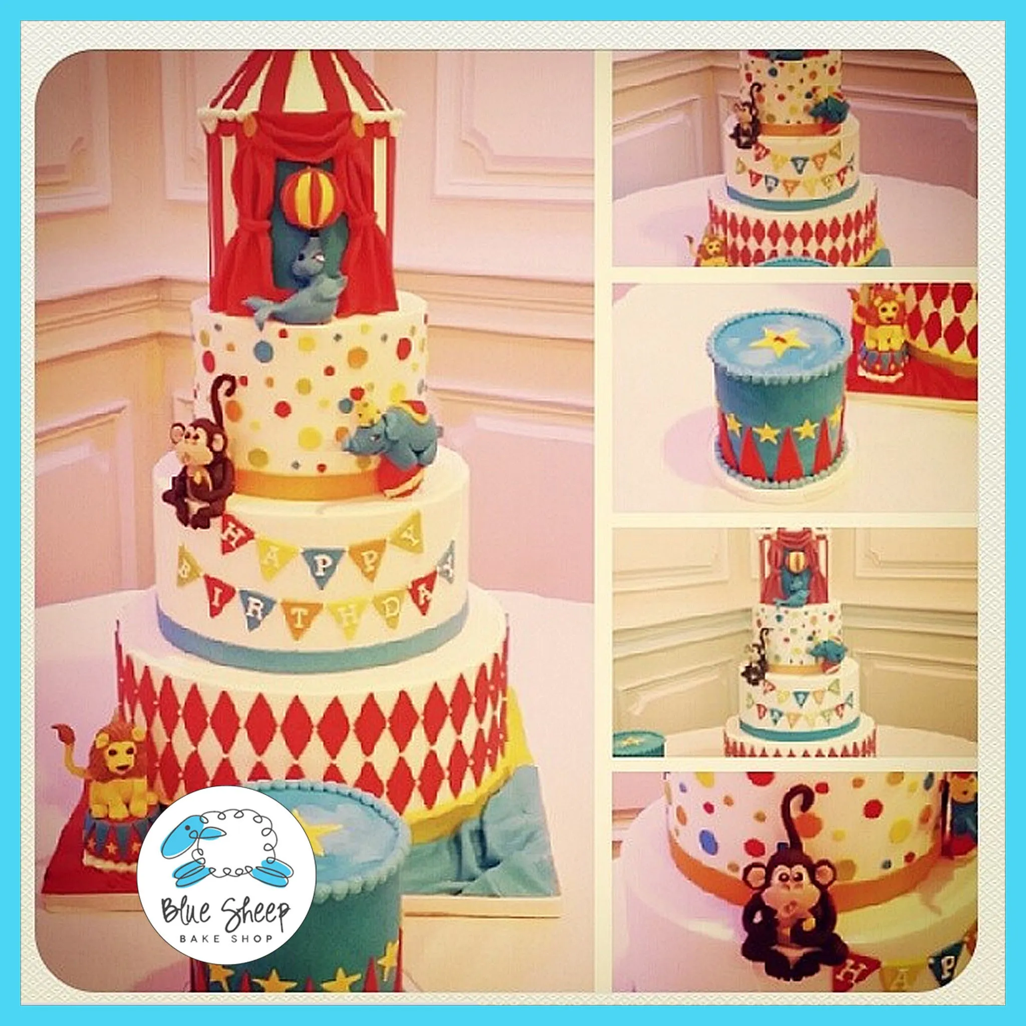 Circus 1st Birthday Cake