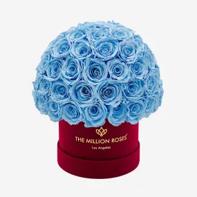 Classic Bordeaux Suede Superdome Box | Light Blue Roses