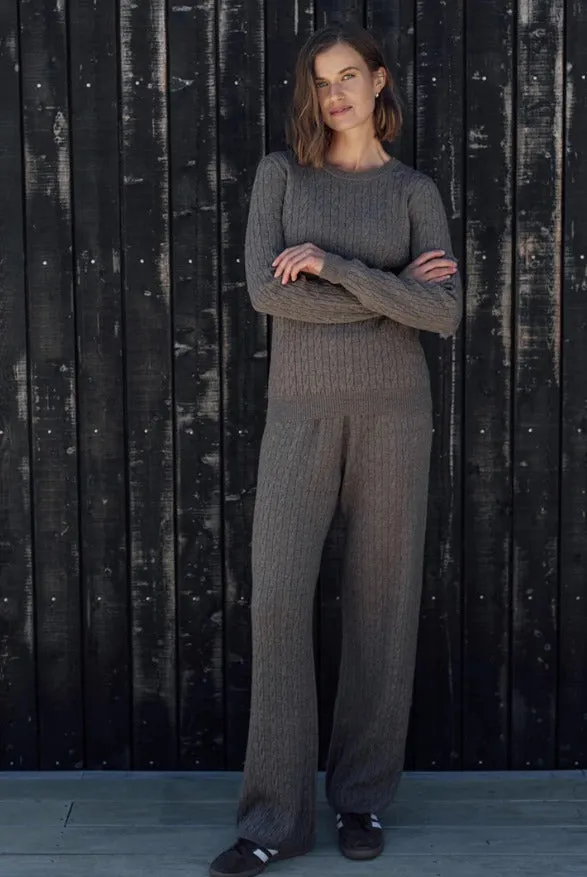 Classic Cable Merino Jersey and Pant - Cinnamon