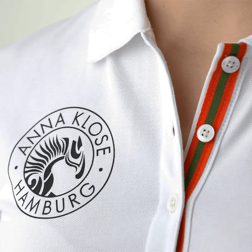 Classic Polo longsleeve - white with black print
