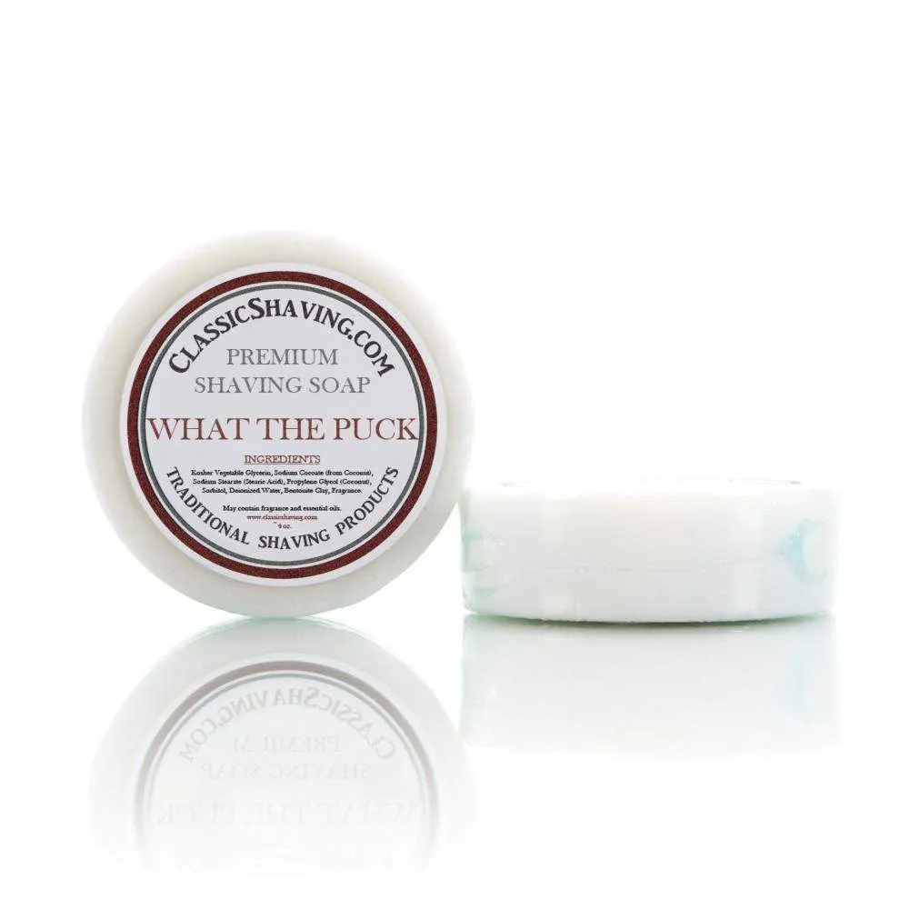 Classic Shaving Mug Soap - 3" Large - "What The Puck"