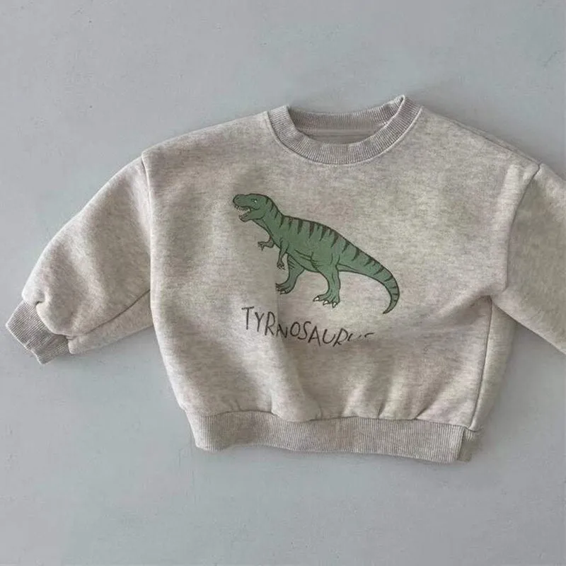 Cotton Dinosaur Round Neck Sweatshirt
