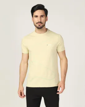 Crew Neck Green Gaze Printed T-Shirt - Magnet