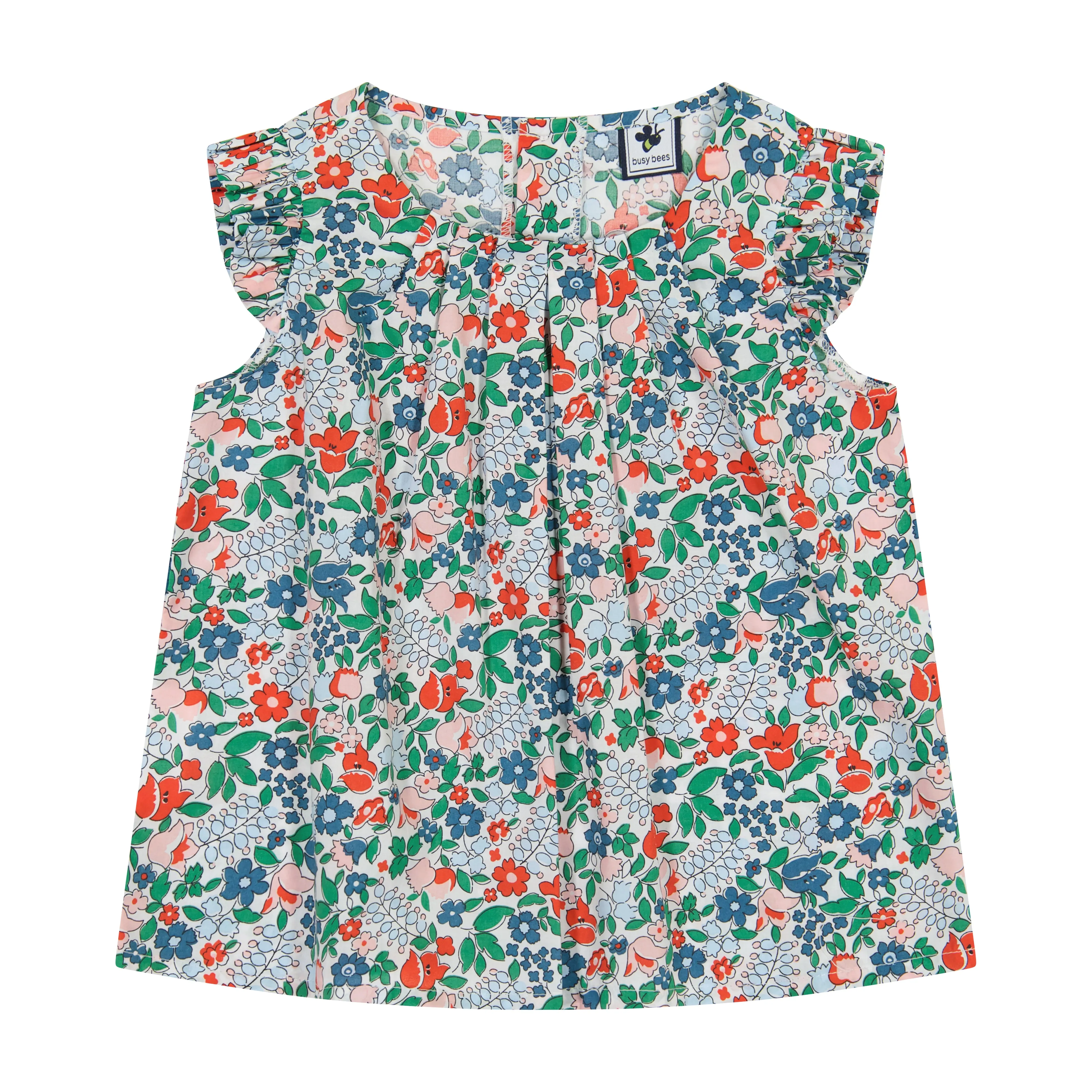 Dede Flutter Sleeve Top Green Floral