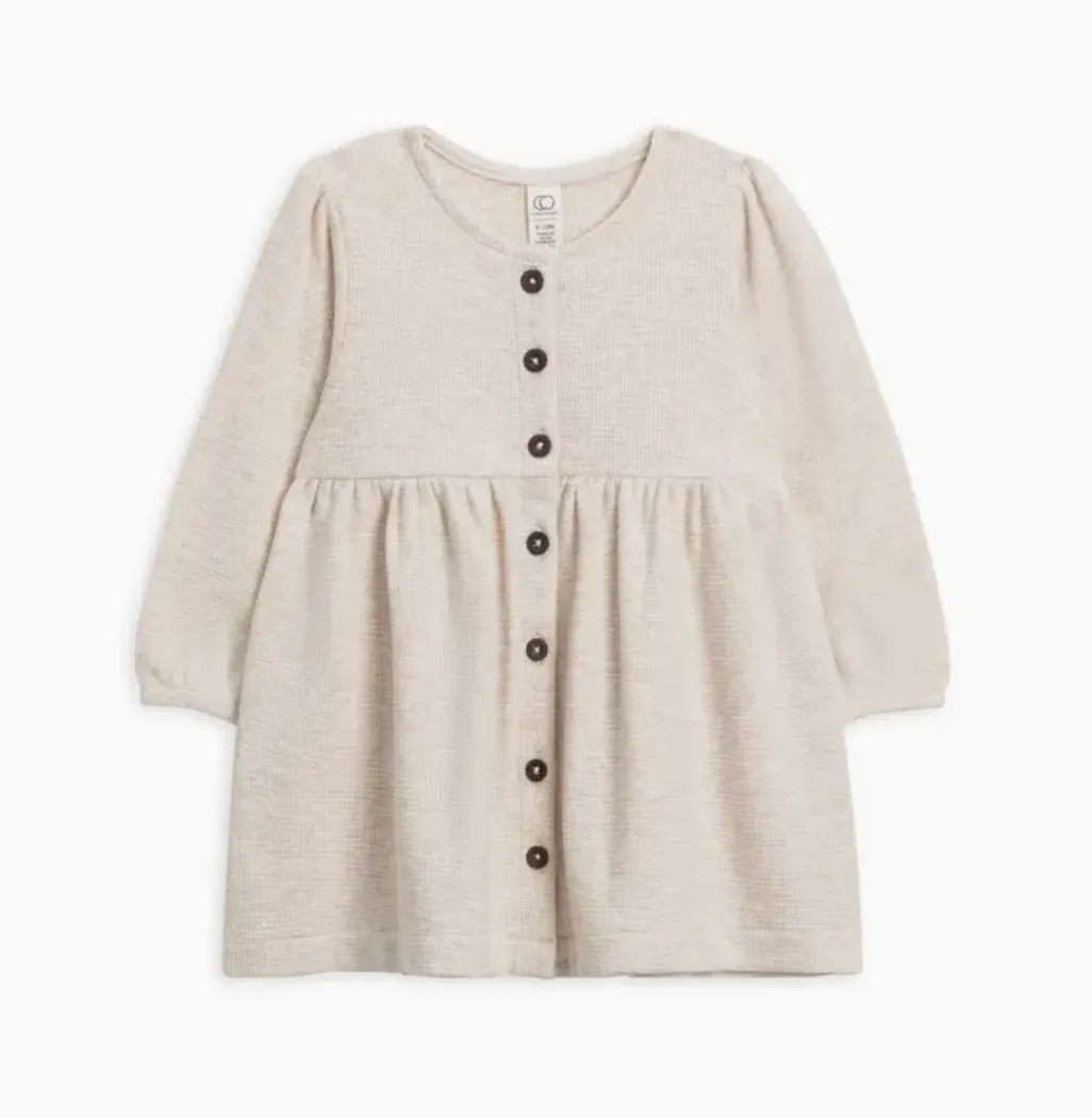 Elsie Waffle Button Down - Heather Oat