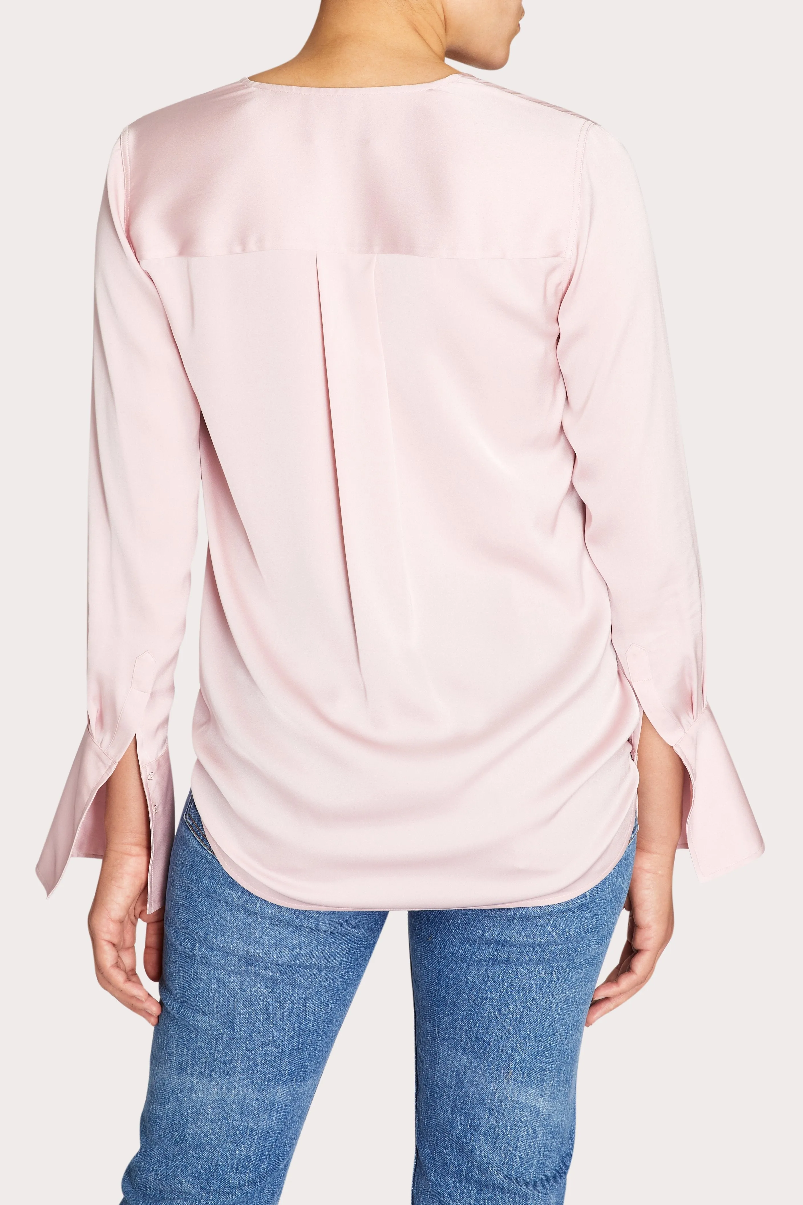 Elysa Stretch Silk Surplice Blouse