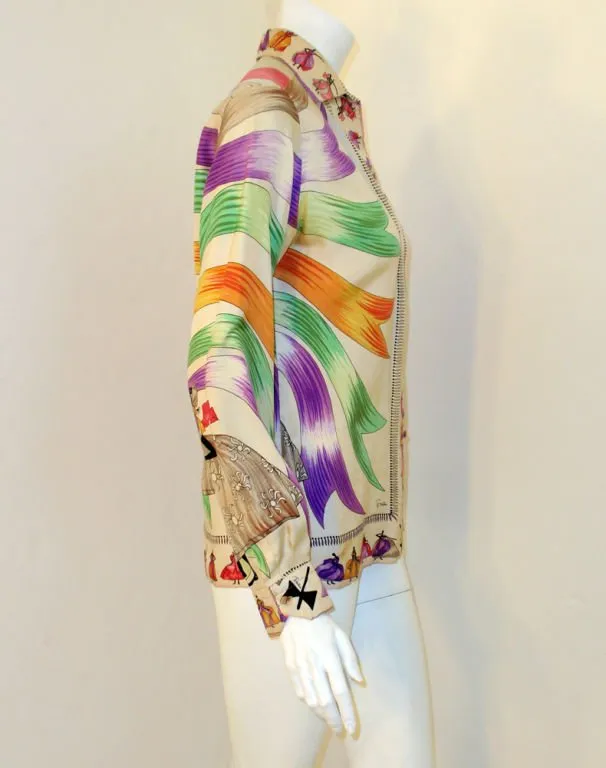 EMILIO PUCCI 1960s Silk Blouse Ladies & Ribbon Print