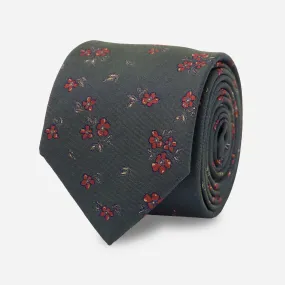 Fall Florals Hunter Green Tie