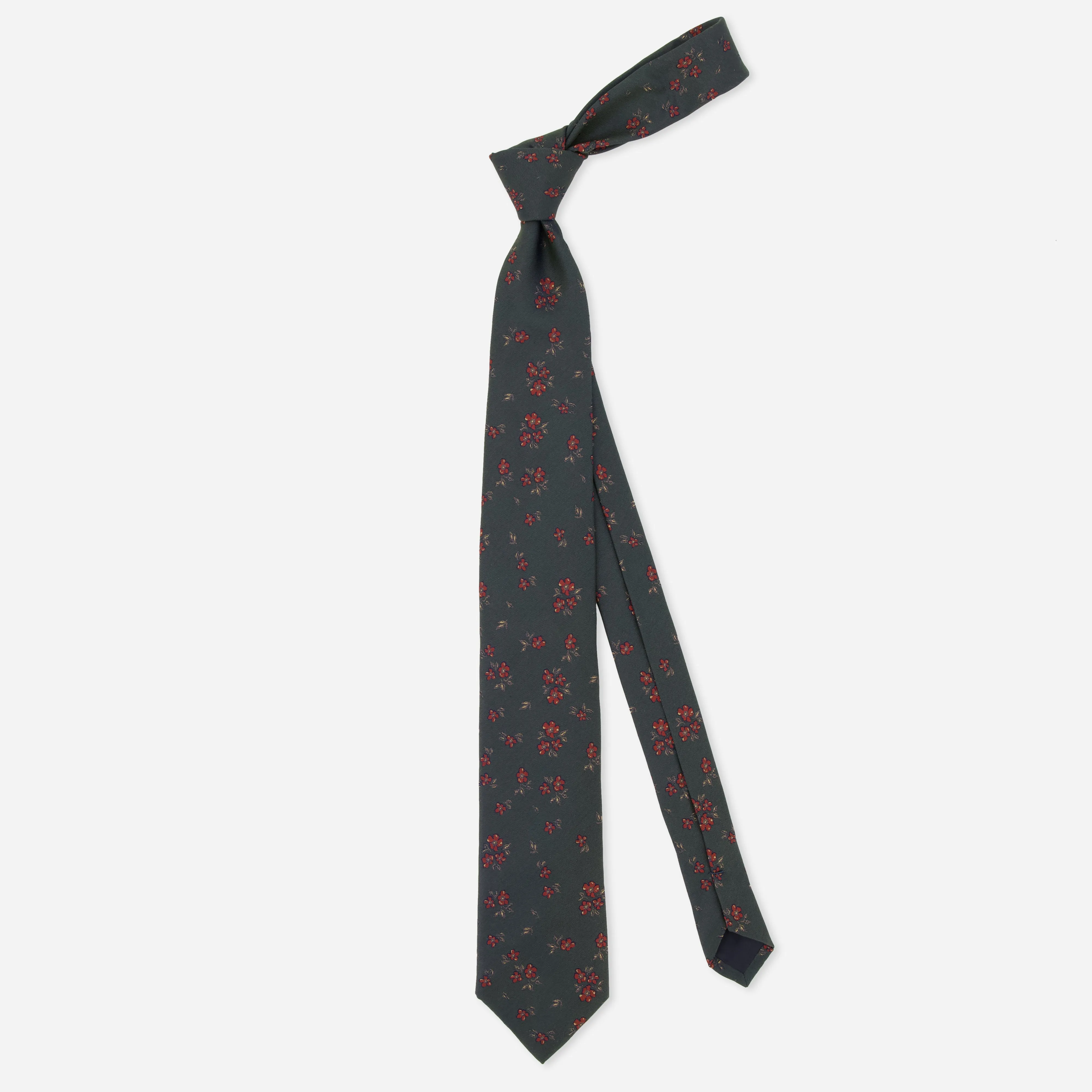 Fall Florals Hunter Green Tie