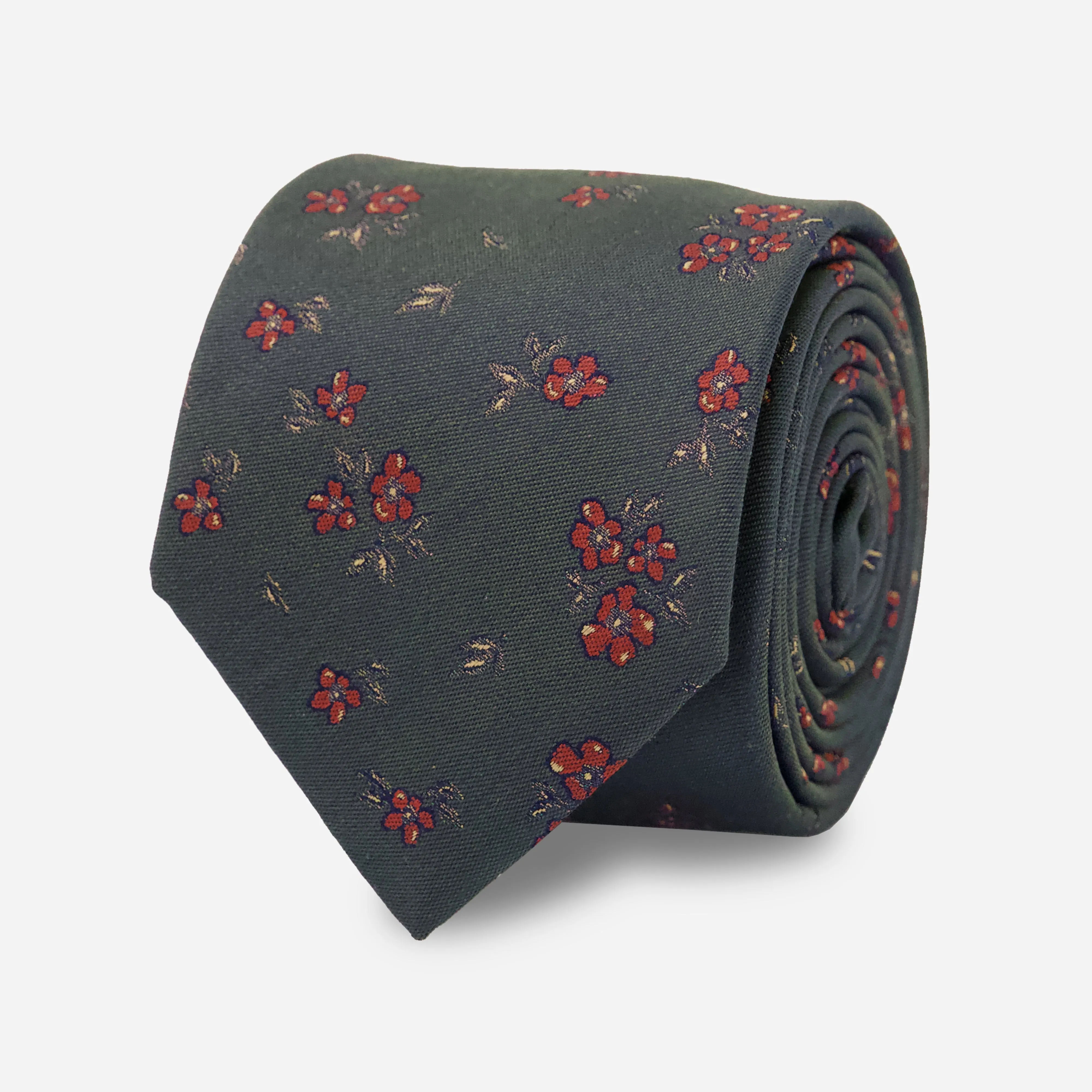 Fall Florals Hunter Green Tie