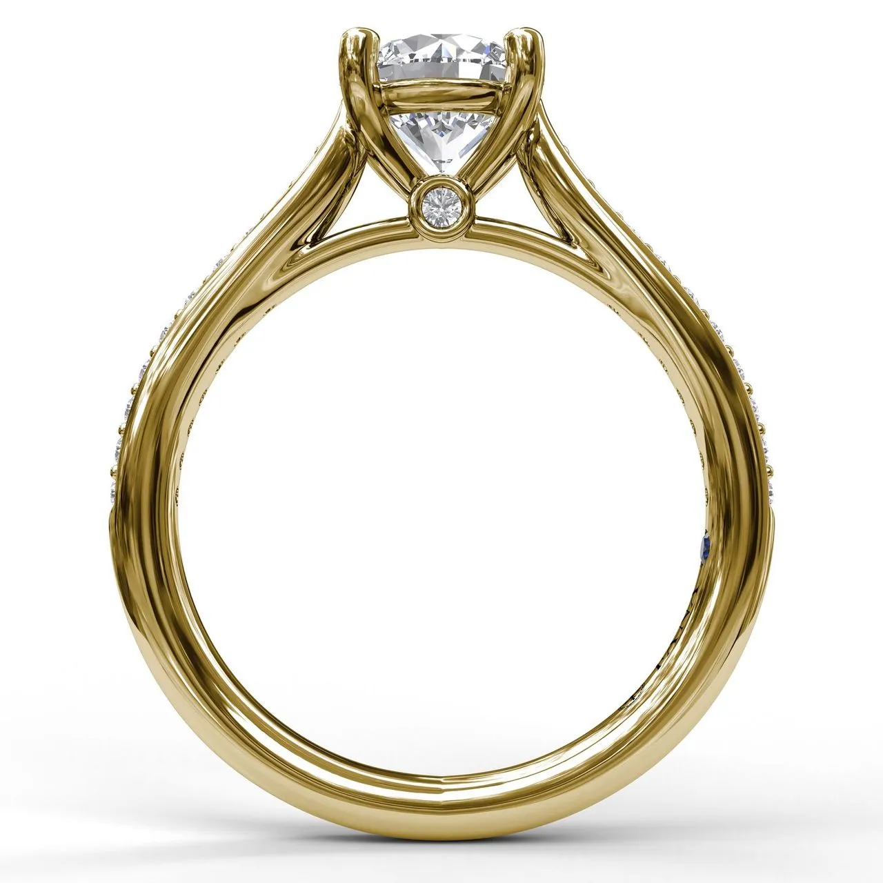 Fana Cathedral Single Row Pave Engagement Ring 3532