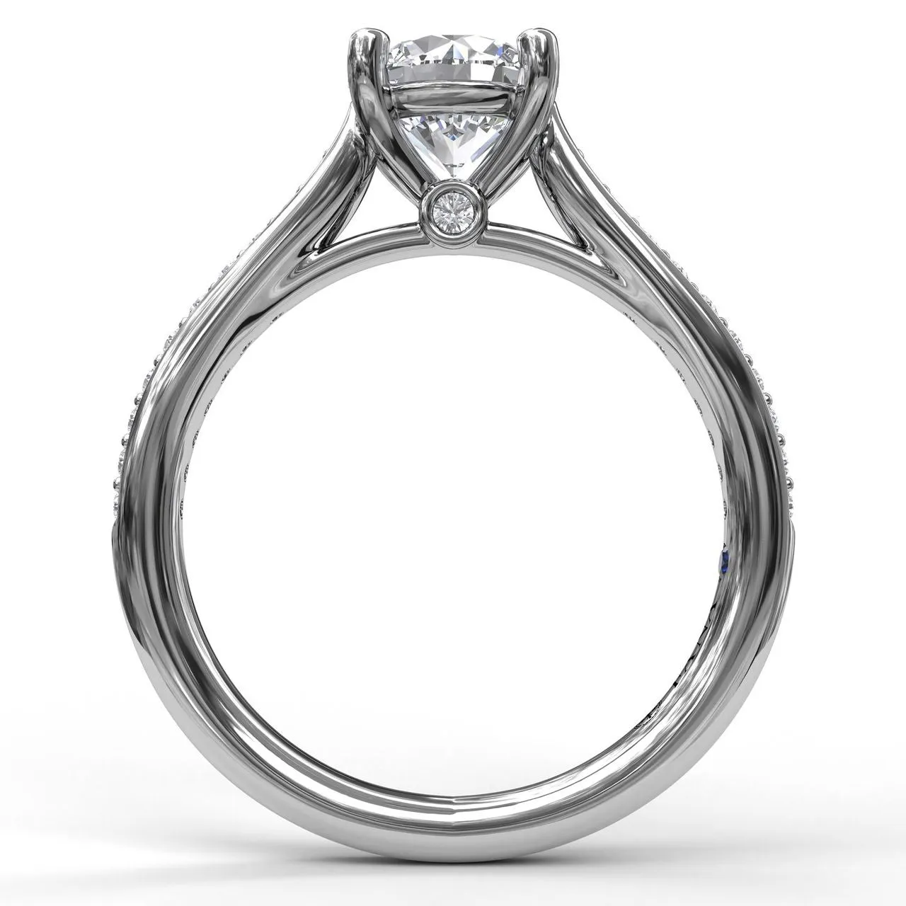 Fana Cathedral Single Row Pave Engagement Ring 3532