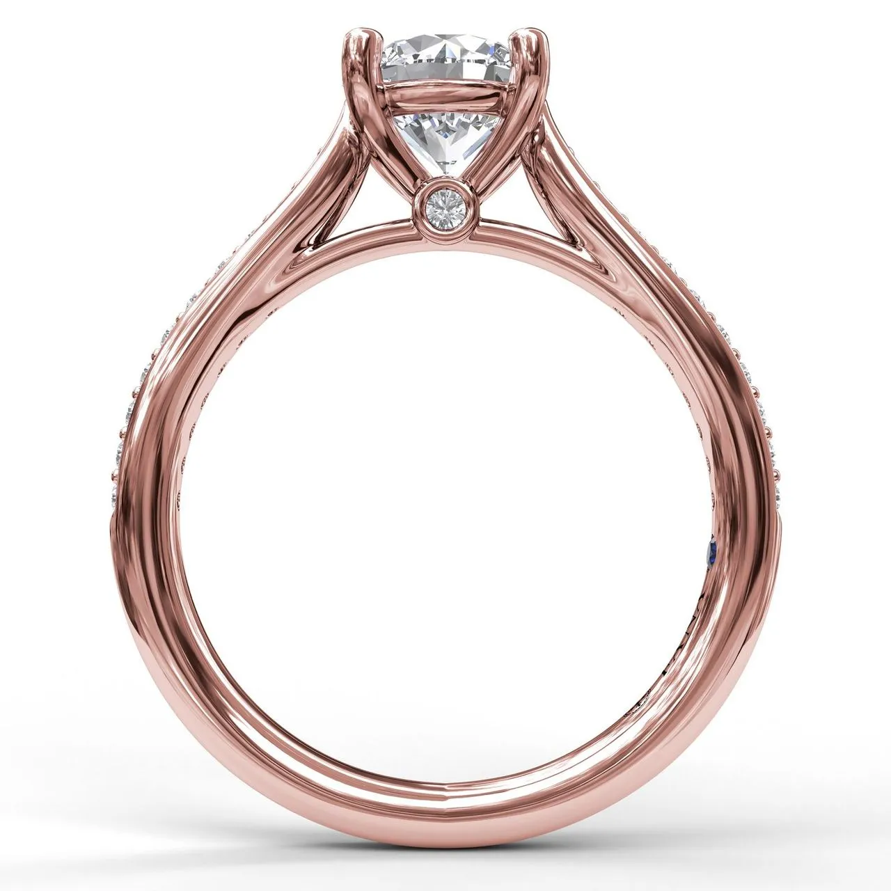 Fana Cathedral Single Row Pave Engagement Ring 3532