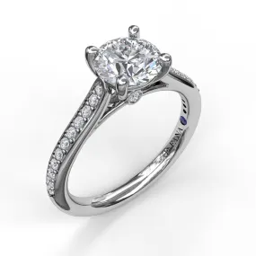 Fana Cathedral Single Row Pave Engagement Ring 3532