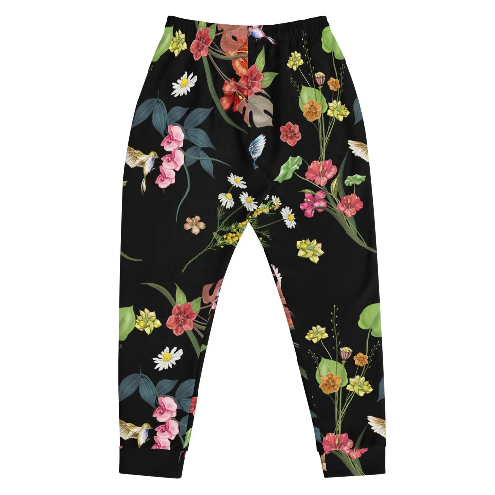 Floral Joggers- Black